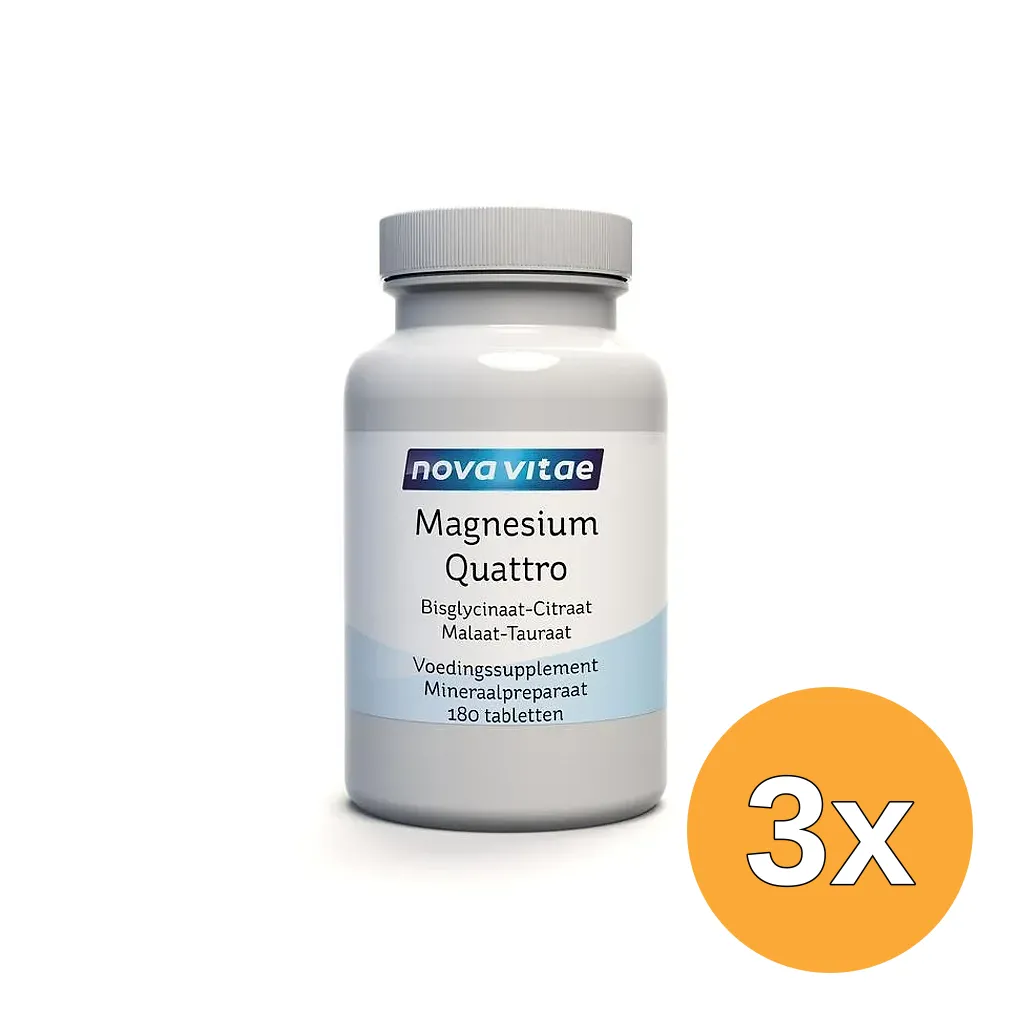 3x Nova Vitae Magnesium Quattro (180 tabletten)