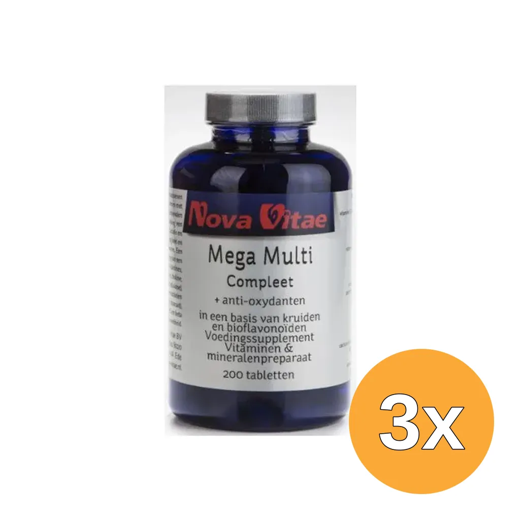 3x Nova Vitae Mega multi compleet (200 tabletten)