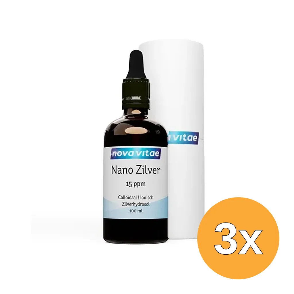 3x Nova Vitae Nano Zilver Colloidaal 15Ppm (100 ml)