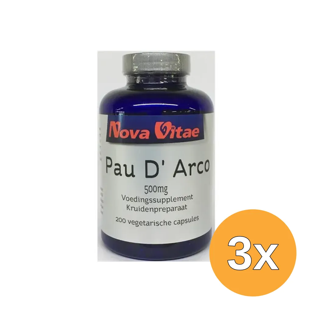 3x Nova Vitae Pau d arco 500 mg extract 5:1 (200 capsules)