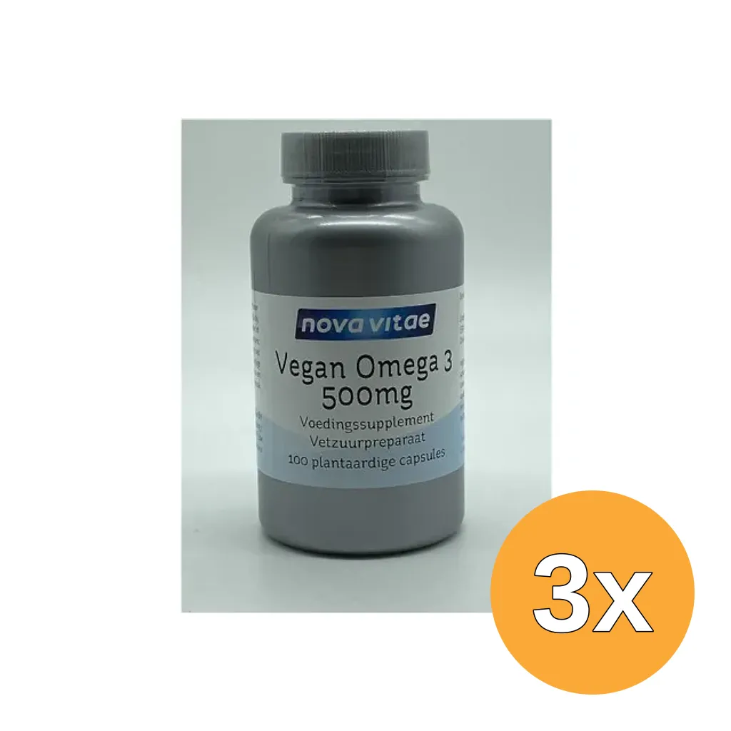 3x Nova Vitae Vegan Omega 3 500 Mg (100 vega capsules)