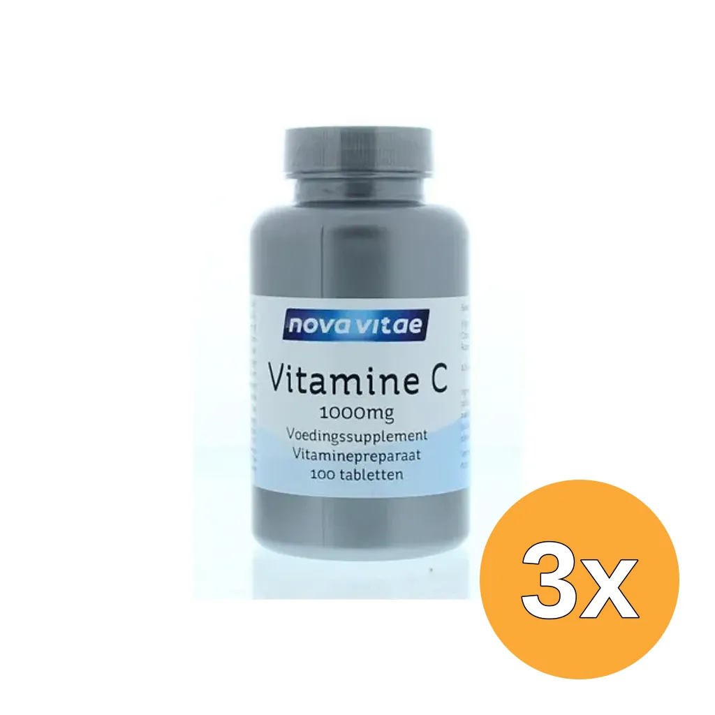 3x Nova Vitae Vitamine C 1000 mg (100 tabletten)