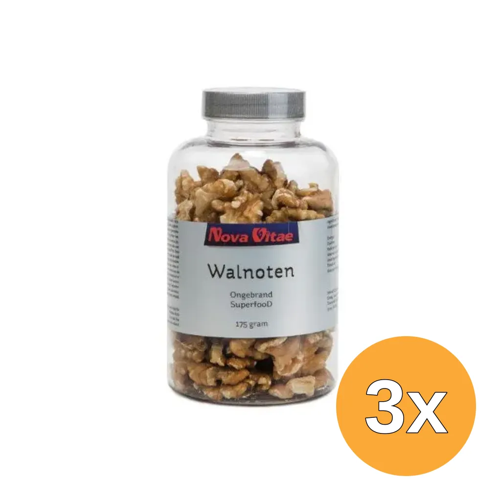 3x Nova Vitae Walnoten Ongebrand Raw (175 gr)
