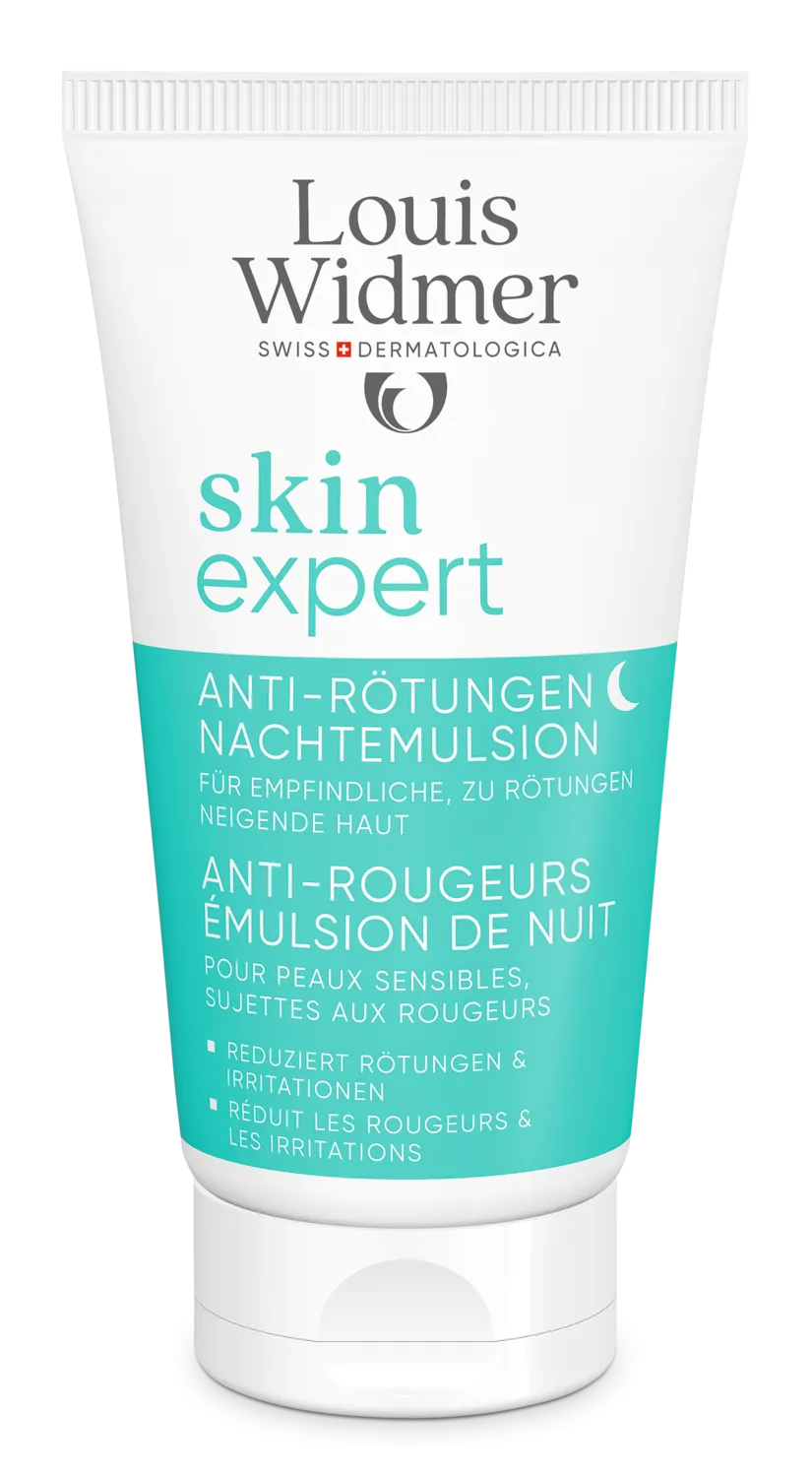 Louis Widmer Skinexpert Anti-roodheid Nachtemulsie zonder Parfum (50 ml)