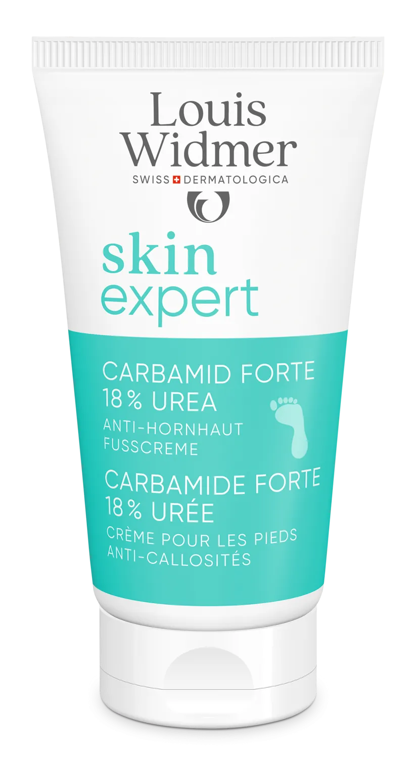 Louis Widmer Skinexpert Carbamide Forte 18 % Ureum Voetencrème tegen Eelt zonder Parfum (50 ml)