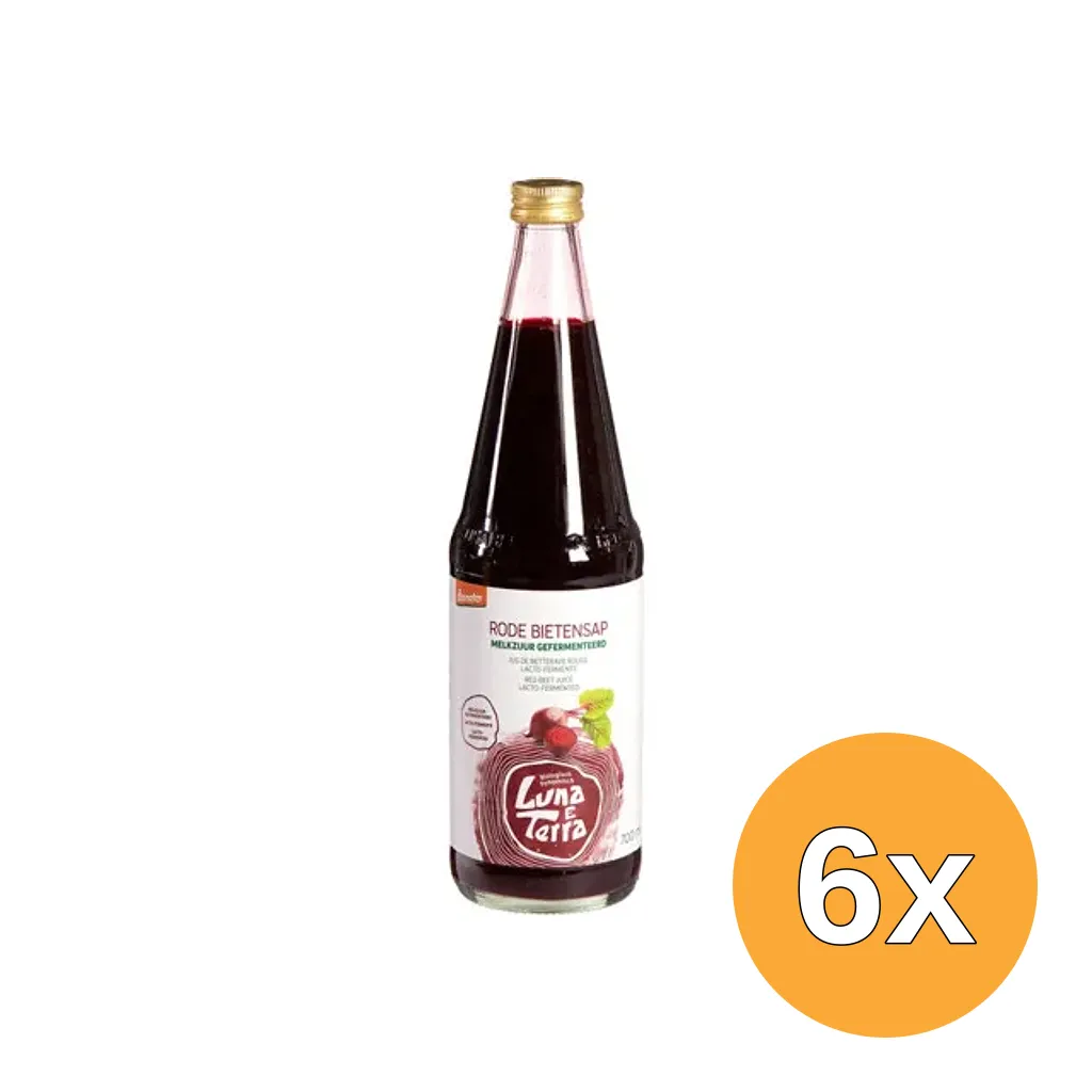 6x Luna E Terra Rode Bietensap Melkzuur Demeter Bio (700 ml)
