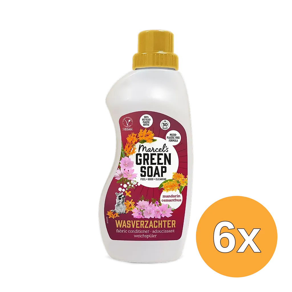 6x Marcel's Green Soap Wasverzachter Mandarijn & Osmanthus (750 ml)