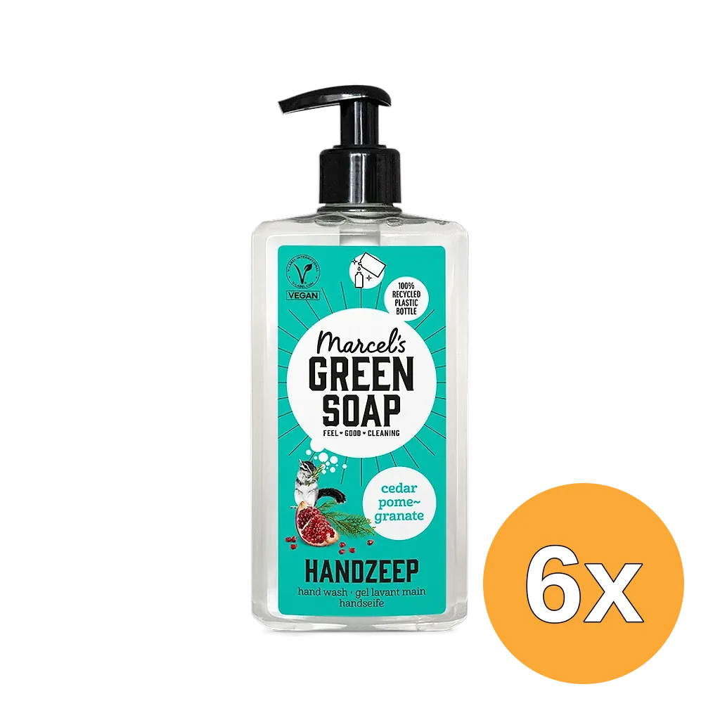 6x Marcel's Green Soap Handzeep Ceder & Granaatappel (500 ml)