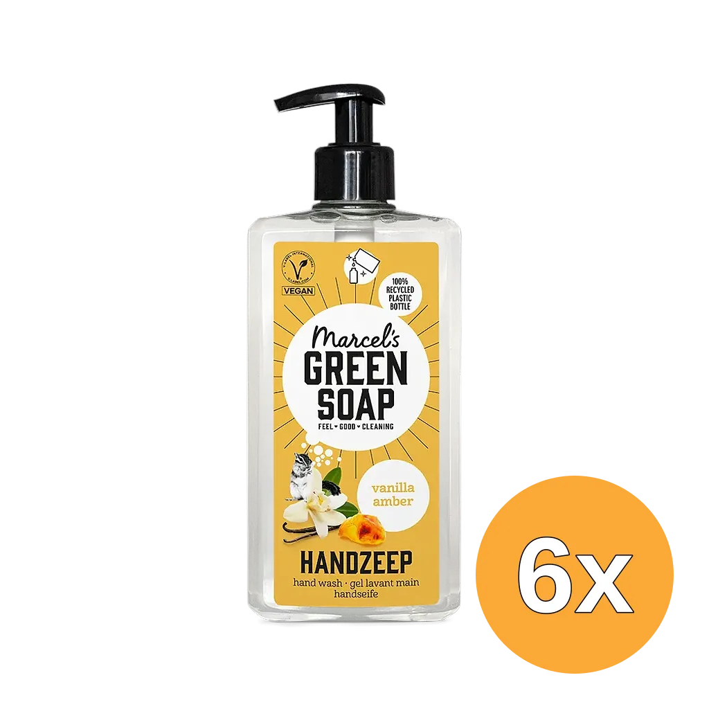 6x Marcel's Green Soap Handzeep Vanille & Amber (500 ml)