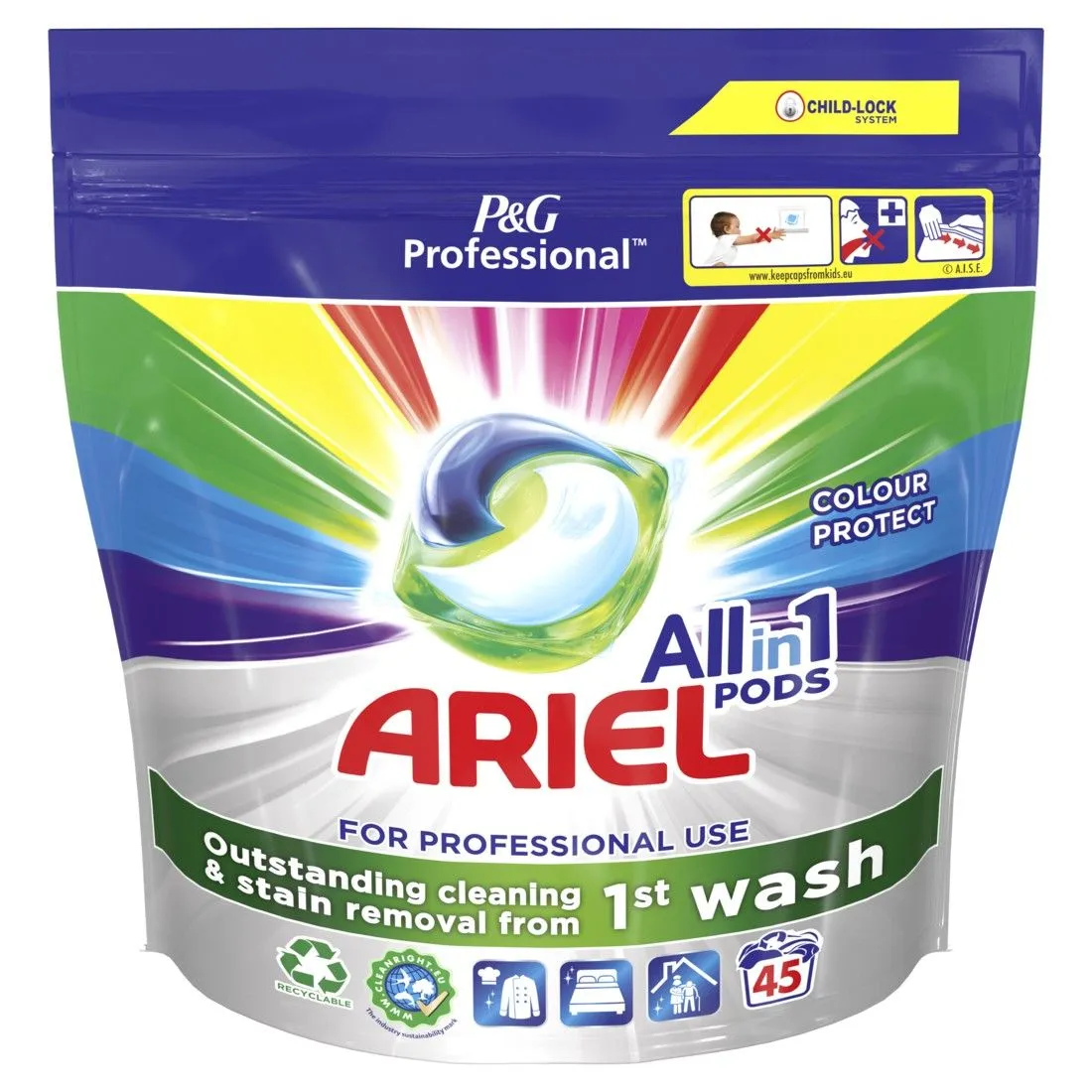 Ariel Professional All-In-1 Pods Wasmiddel Color (45 pods)