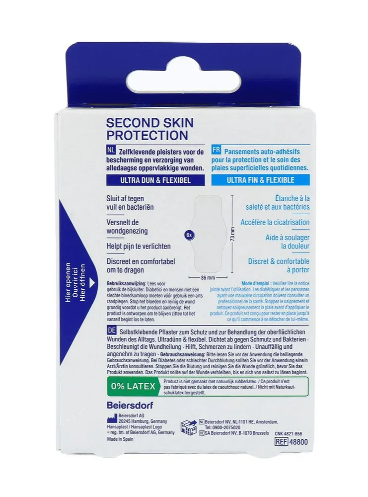 Hansaplast Second Skin Protection Regular Pleisters (6 stuks)