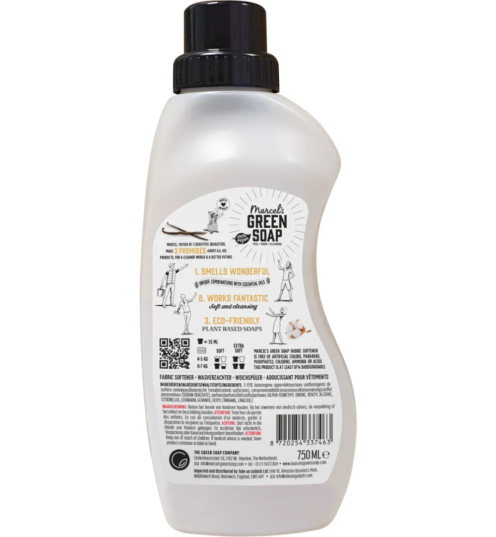 Marcel's Green Soap Wasverzachter Vanille & Katoen (750 ml)