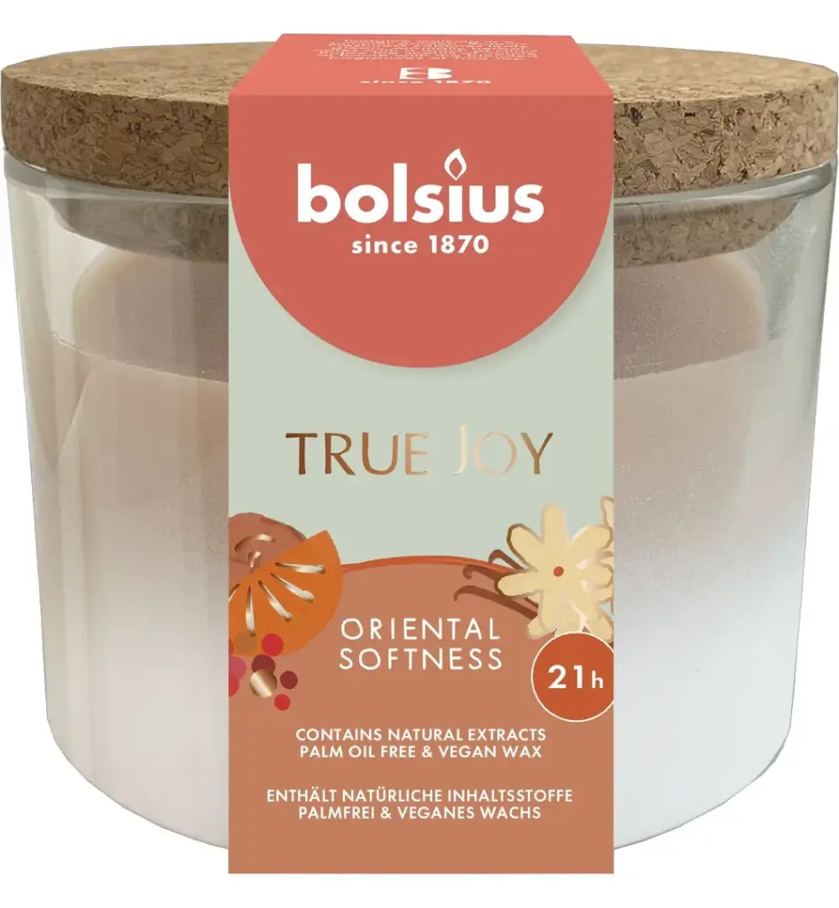 Bolsius True Joy Geurglas Met Kurk 66/83 Oriental Softness (1 stuk)