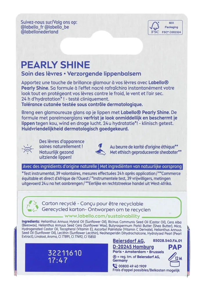 Labello Pearl & shine blister (4,8 gr)