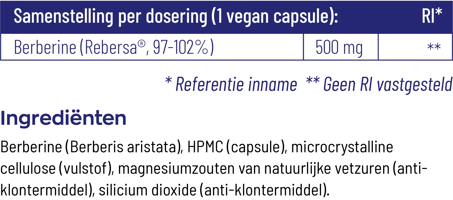 Vitakruid Berberine 500 Rebersa® 97-102% Berberine Zouten (90 vega capsules) - image 4