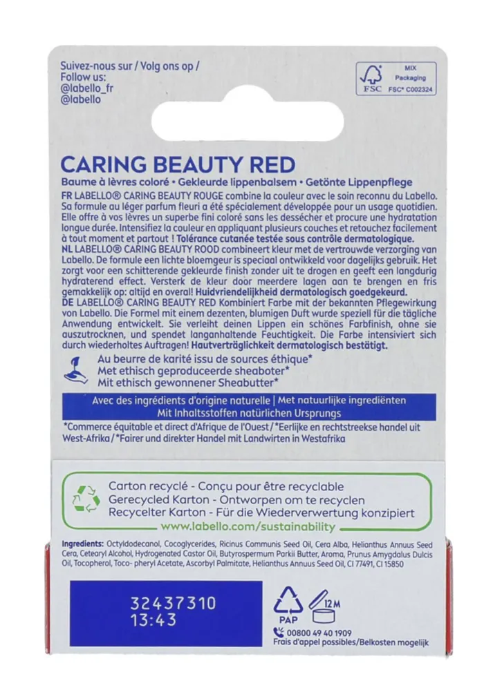 Labello Caring beauty red (4,8 gr)