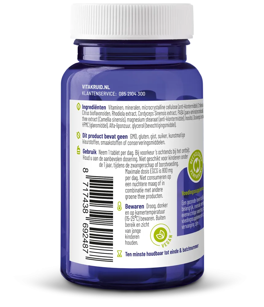 Vitakruid Multi Dag Vrouw Sport 100% Vegan (30 tabletten)