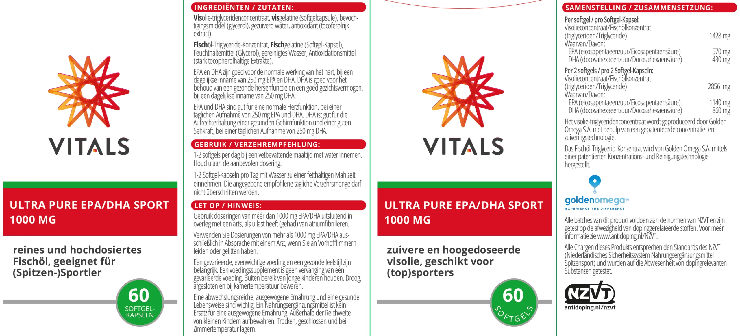 Vitals Ultra Pure EPA/DHA Sport 1000MG (60 softgels) - image 3
