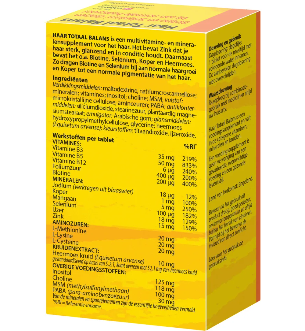 Bloem Haar Totaal Balans (60 tabletten)