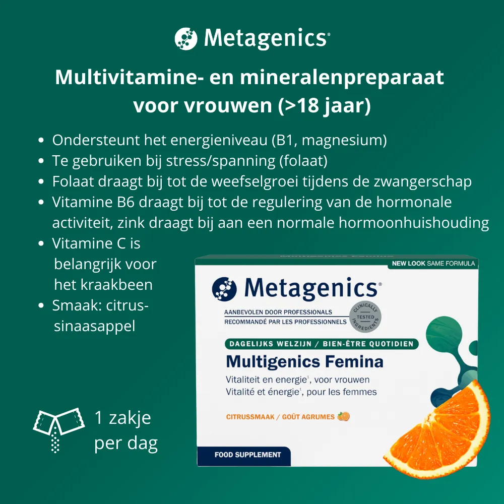 Metagenics MultiGenics Femina (30 zakjes) - image 2