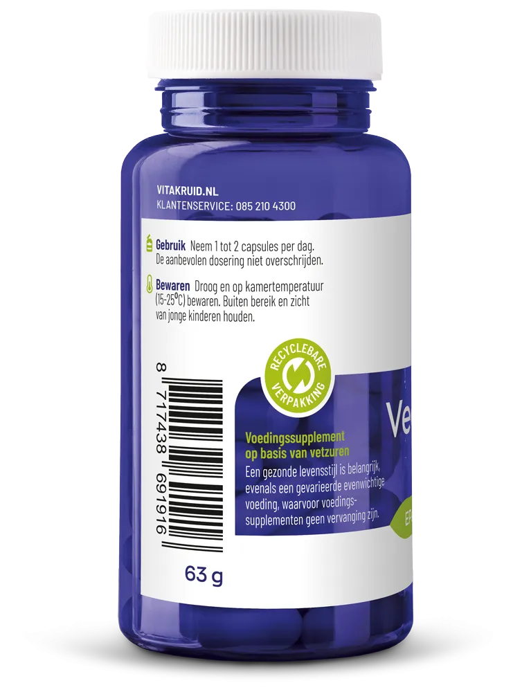 Vitakruid Vegan Omega 3 1000 Tryglyceriden 300 DHA 100 EPA (60 softgels)