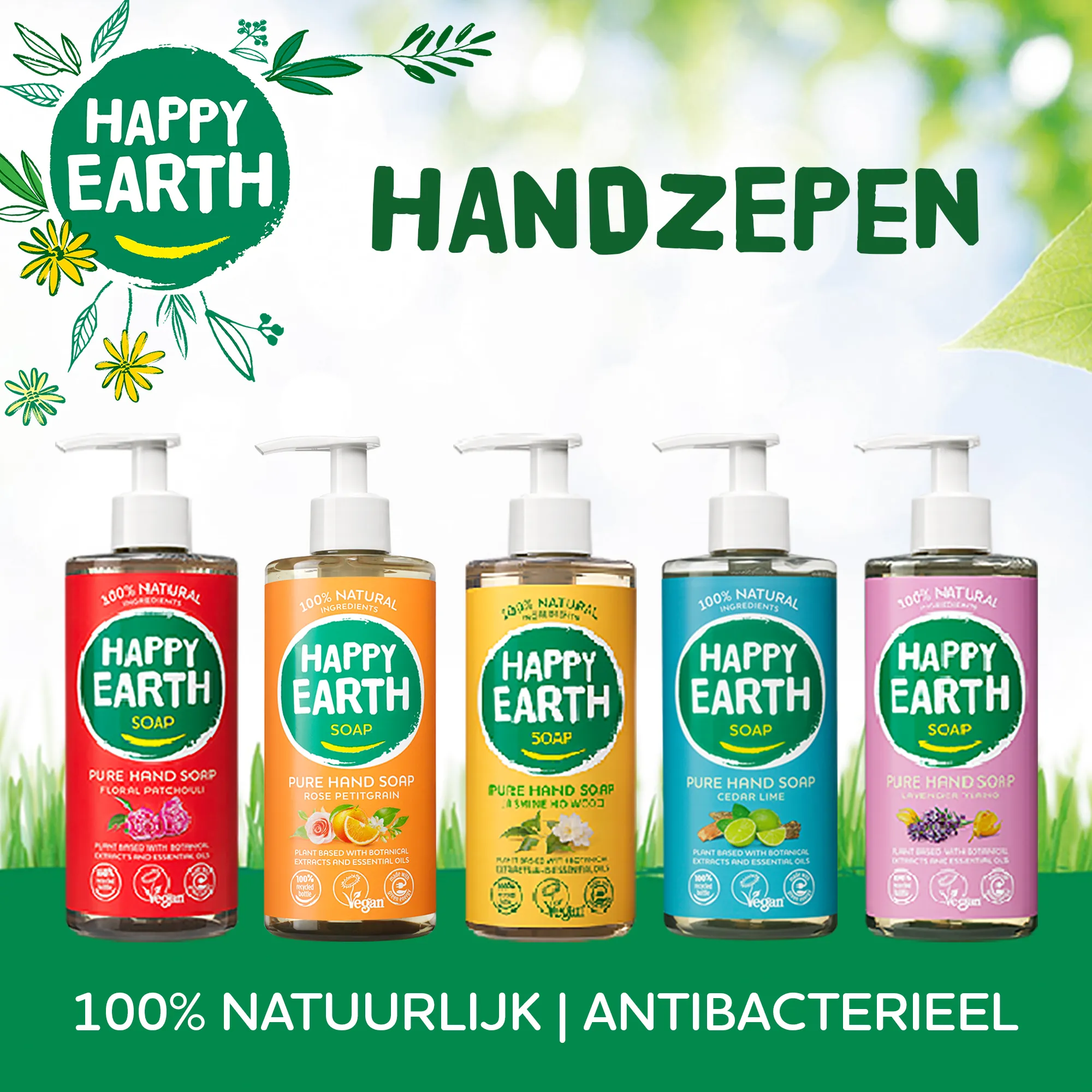 Happy Earth Handzeep Jasmine Ho Wood (300 ml) - image 5