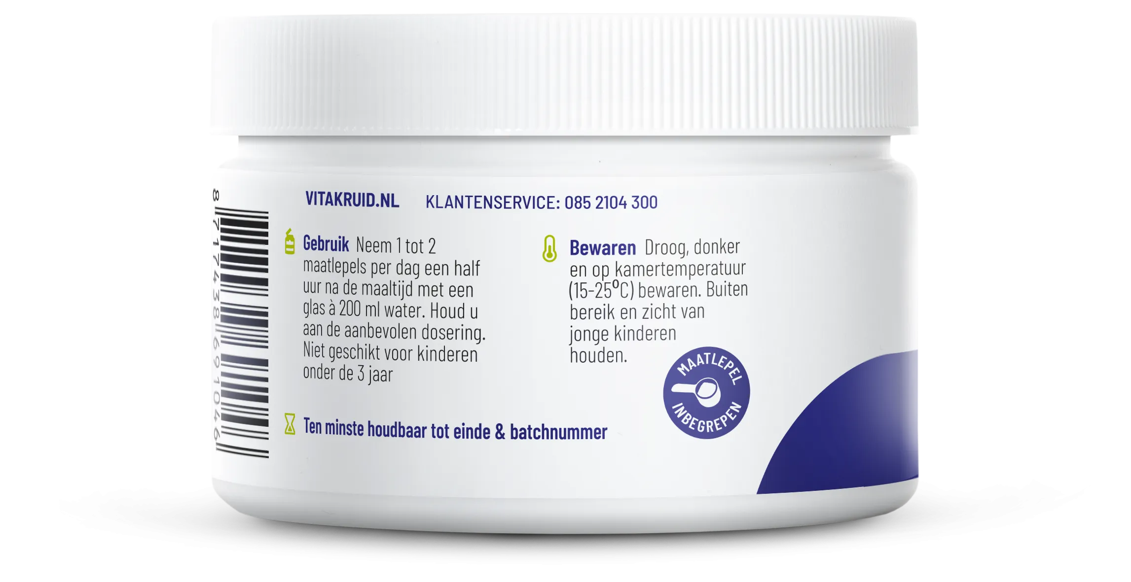 Vitakruid Magnesium Malaat met Vitamine B6 (P-5-P) (120 gr)