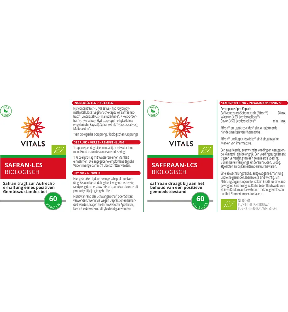 Vitals Saffraan-Lcs Bio (60 capsules) - image 2
