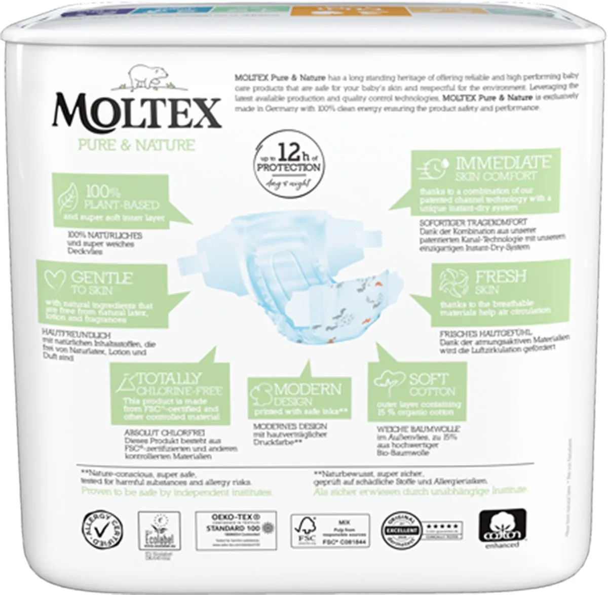 Moltex Pure & nature babyluiers midi (33 stuks)