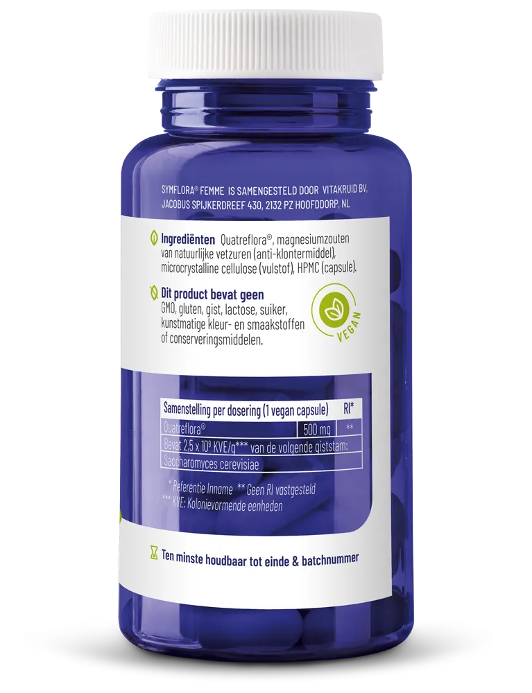Vitakruid Symflora® Femme Probiotica voor Vrouwen (90 vega capsules)