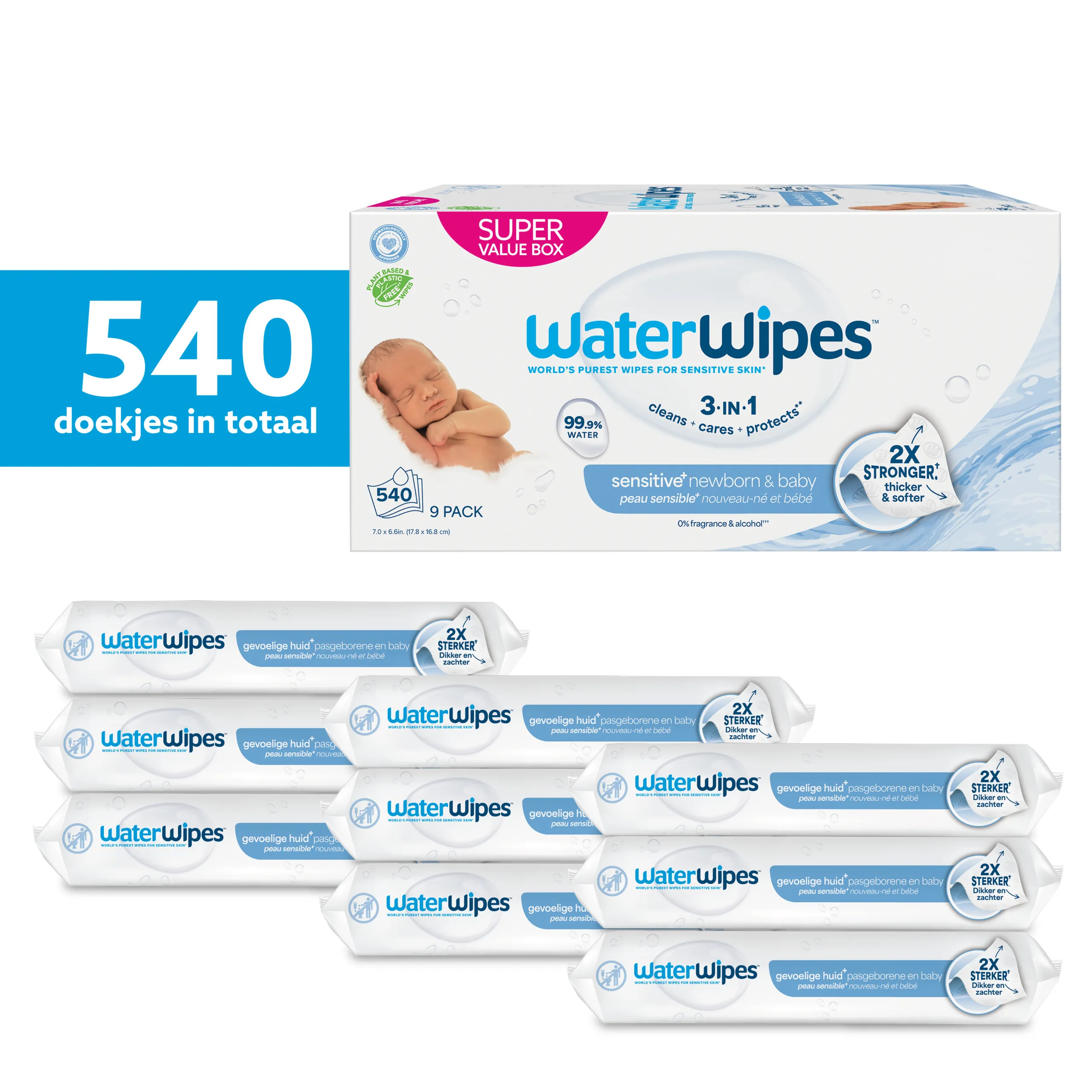 WaterWipes Babydoekjes 9-pak (540 stuks) - image 7