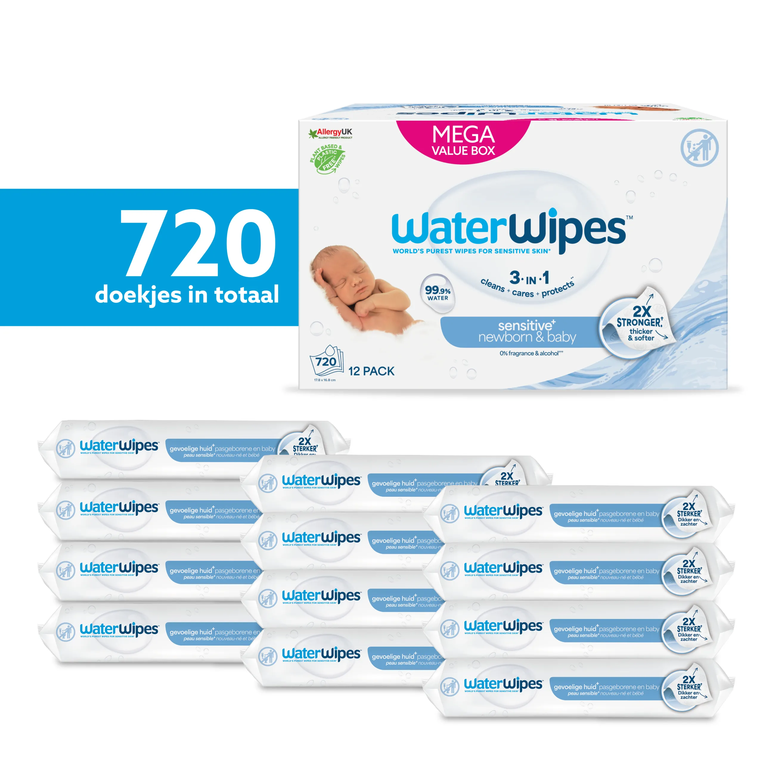 WaterWipes Babydoekjes 12-pak (720 stuks)