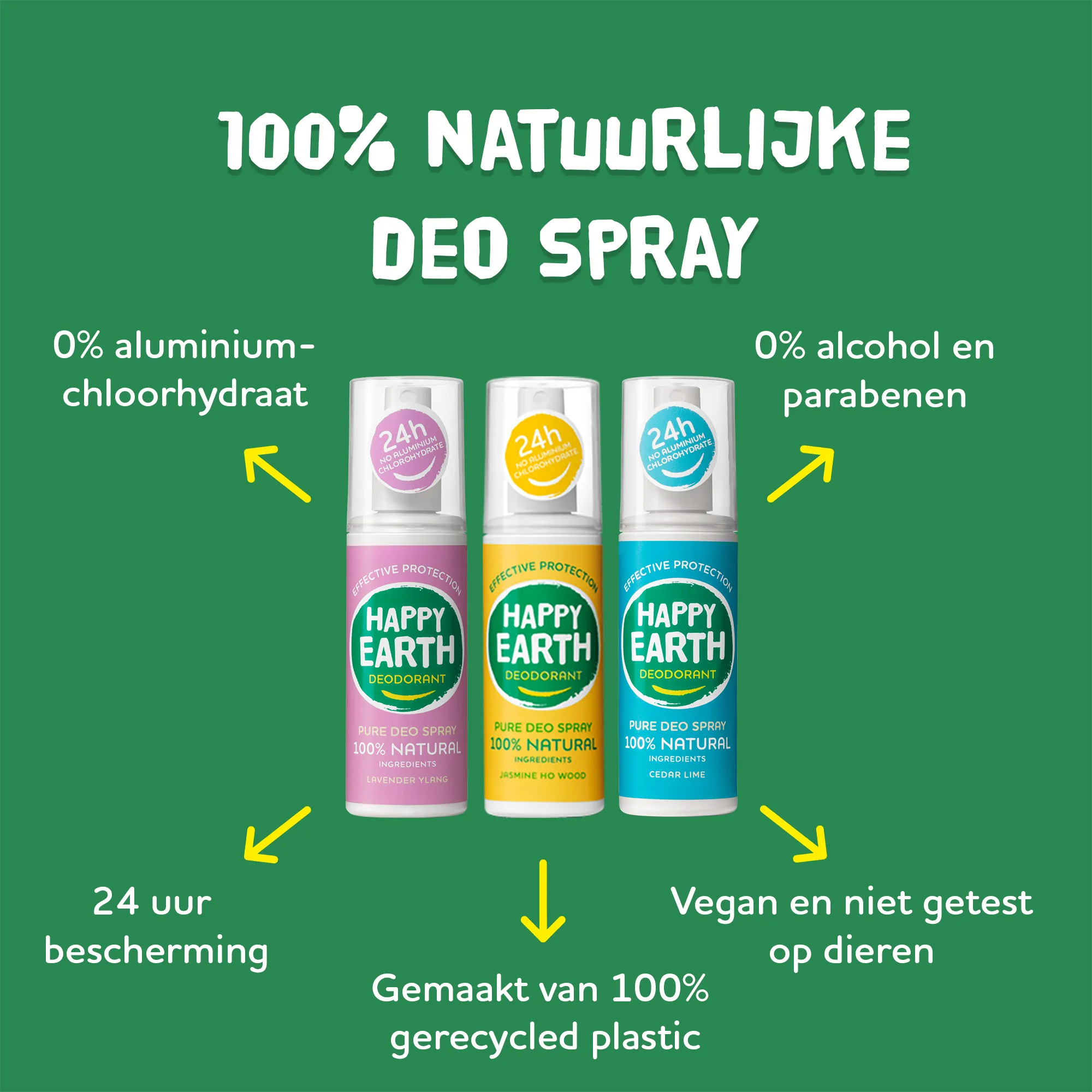 Happy Earth Pure deodorant spray lavender ylang (100 ml) - image 3