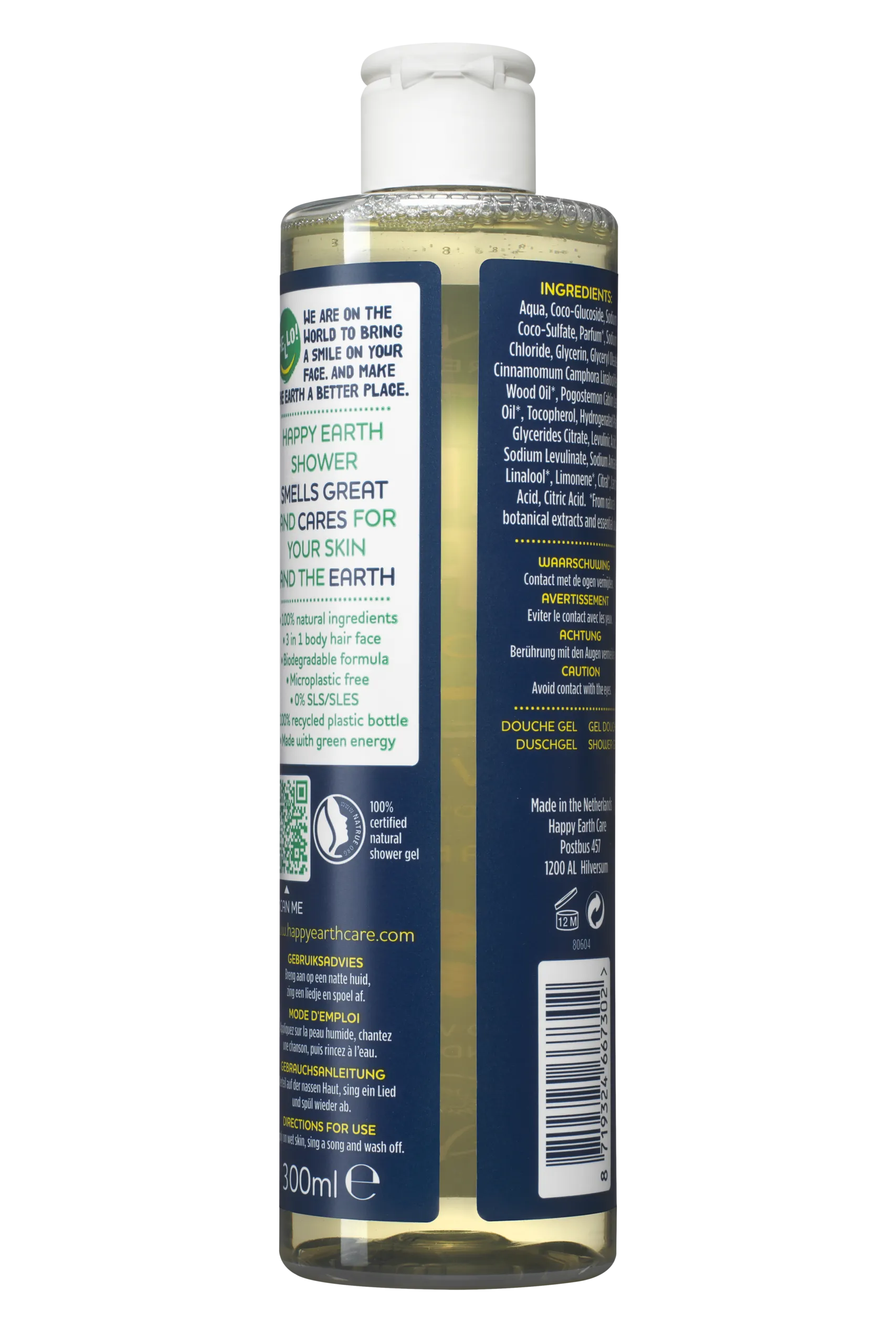 Happy Earth Pure showergel men protect (300 ml)