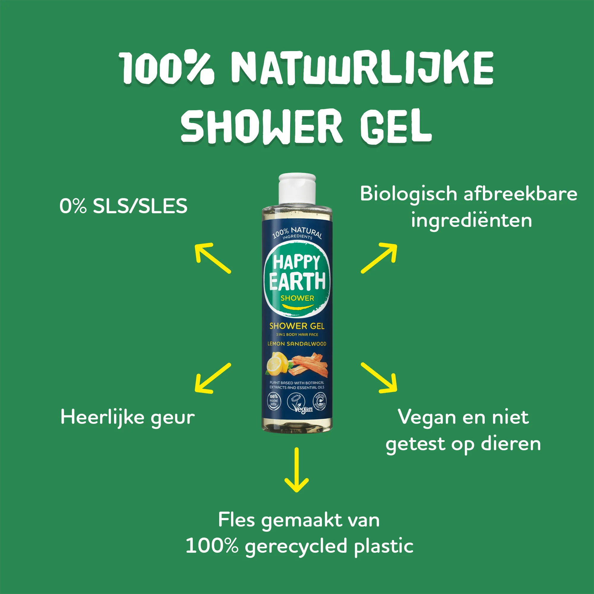Happy Earth Pure showergel men protect (300 ml) - image 2