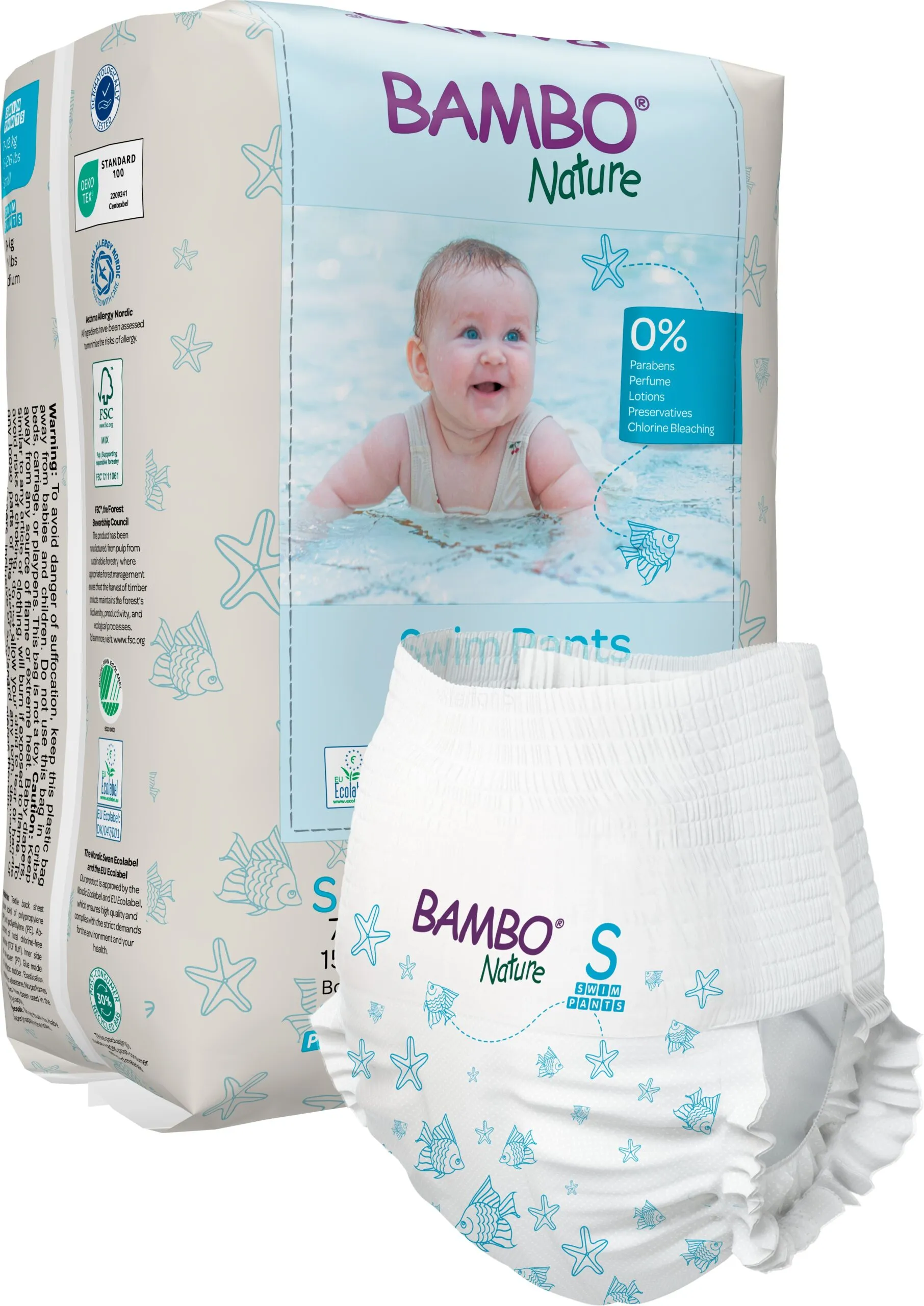 Bambo Nature Zwembroekjes S 7-12kg (12 stuks)
