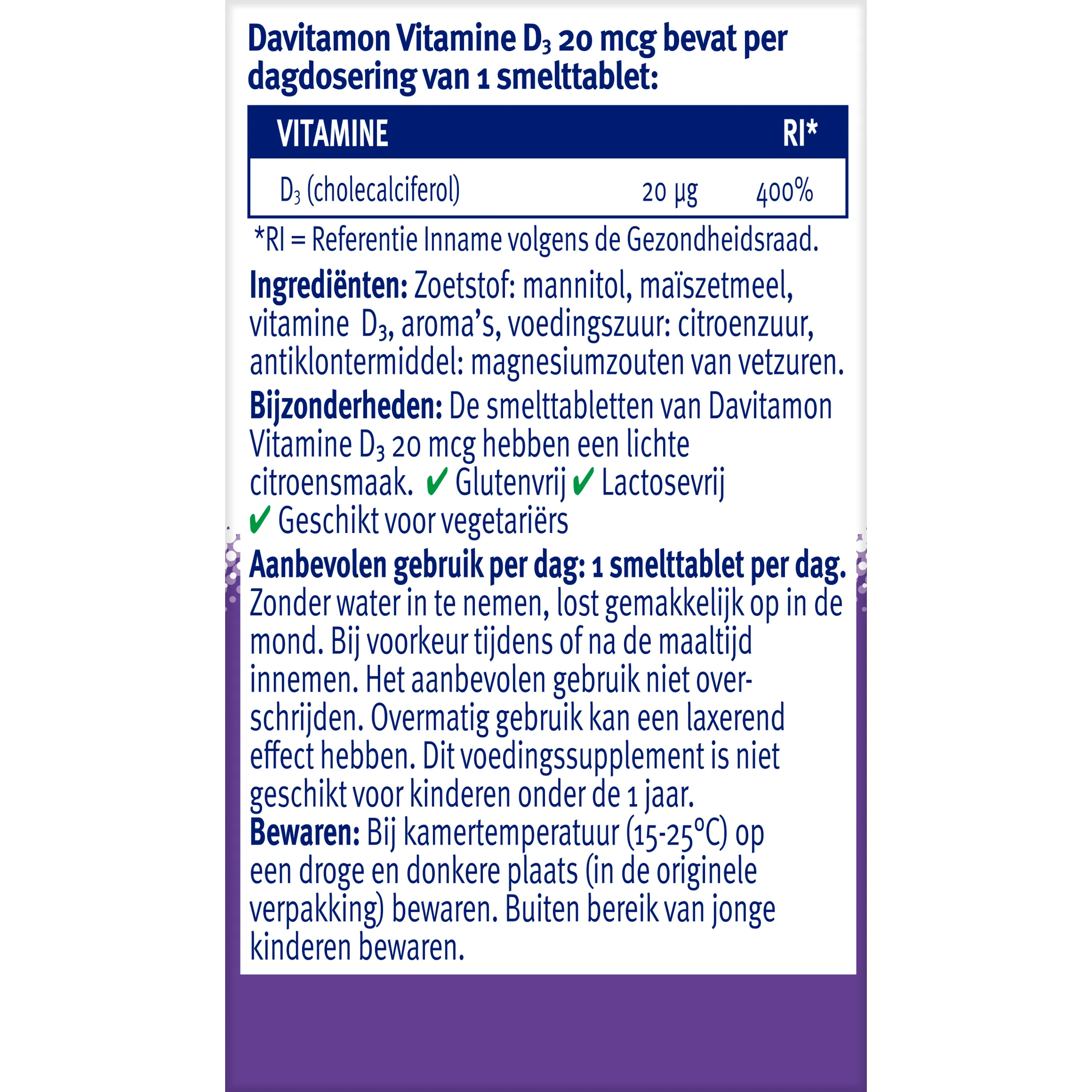 Davitamon Vitamine D3 20mcg (75 tabletten) - image 2