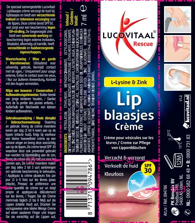 Lucovitaal Lipblaasjes Rescue Crème (7 ml)