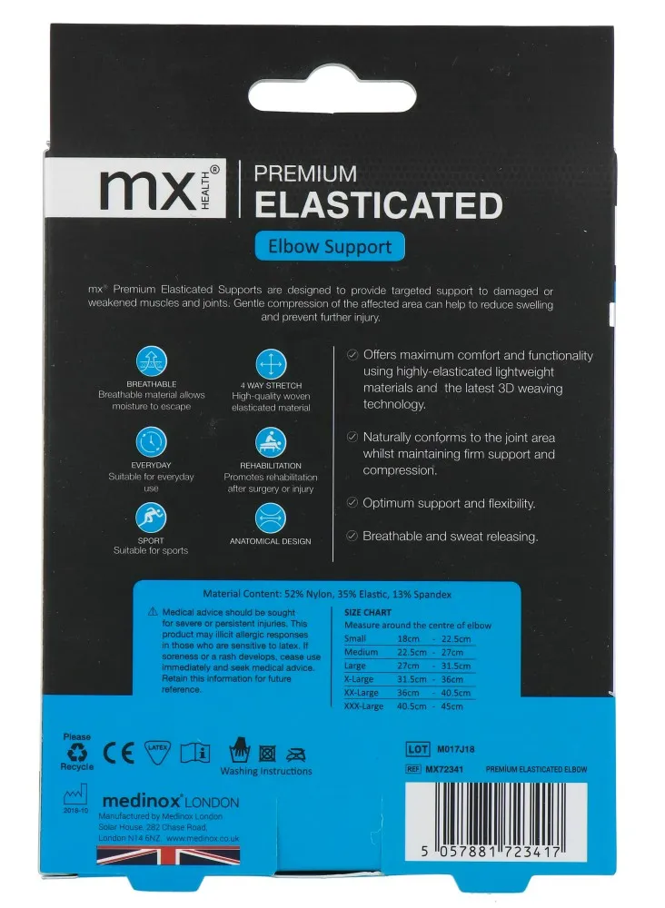 Mx Health Premium Elasticated Elbow Support XL (1 stuk)