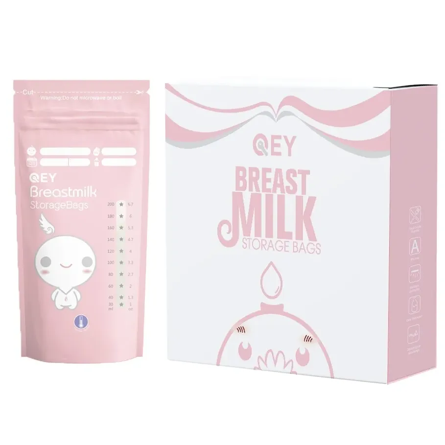 Qey Moedermelk Bewaarzakjes Roze (120 stuks)