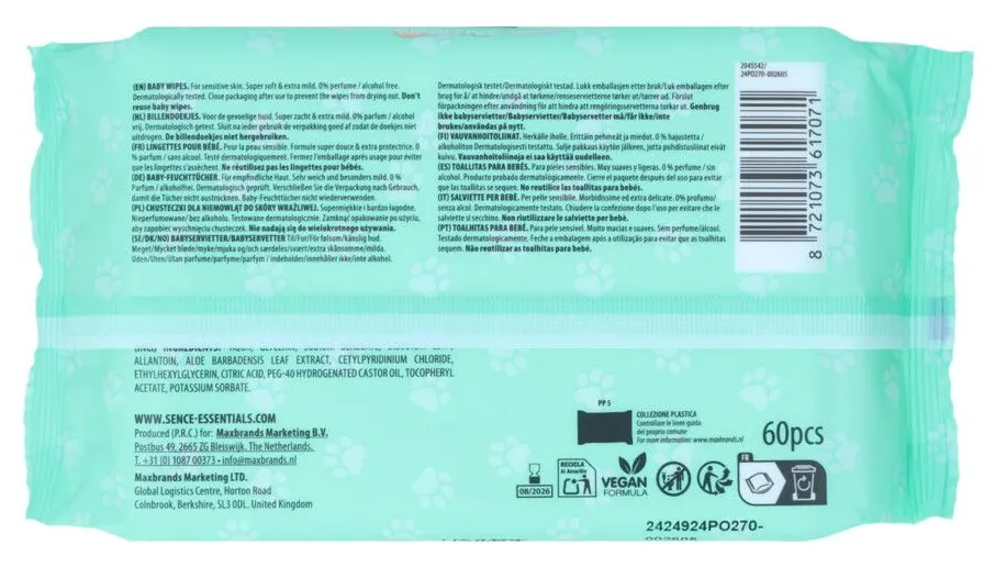 Sence Babydoekjes Sensitive (60 stuks)