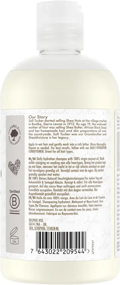Shea Moisture 100% Virgin Coconut Oil Daily Hydration Shampoo (384 ml)