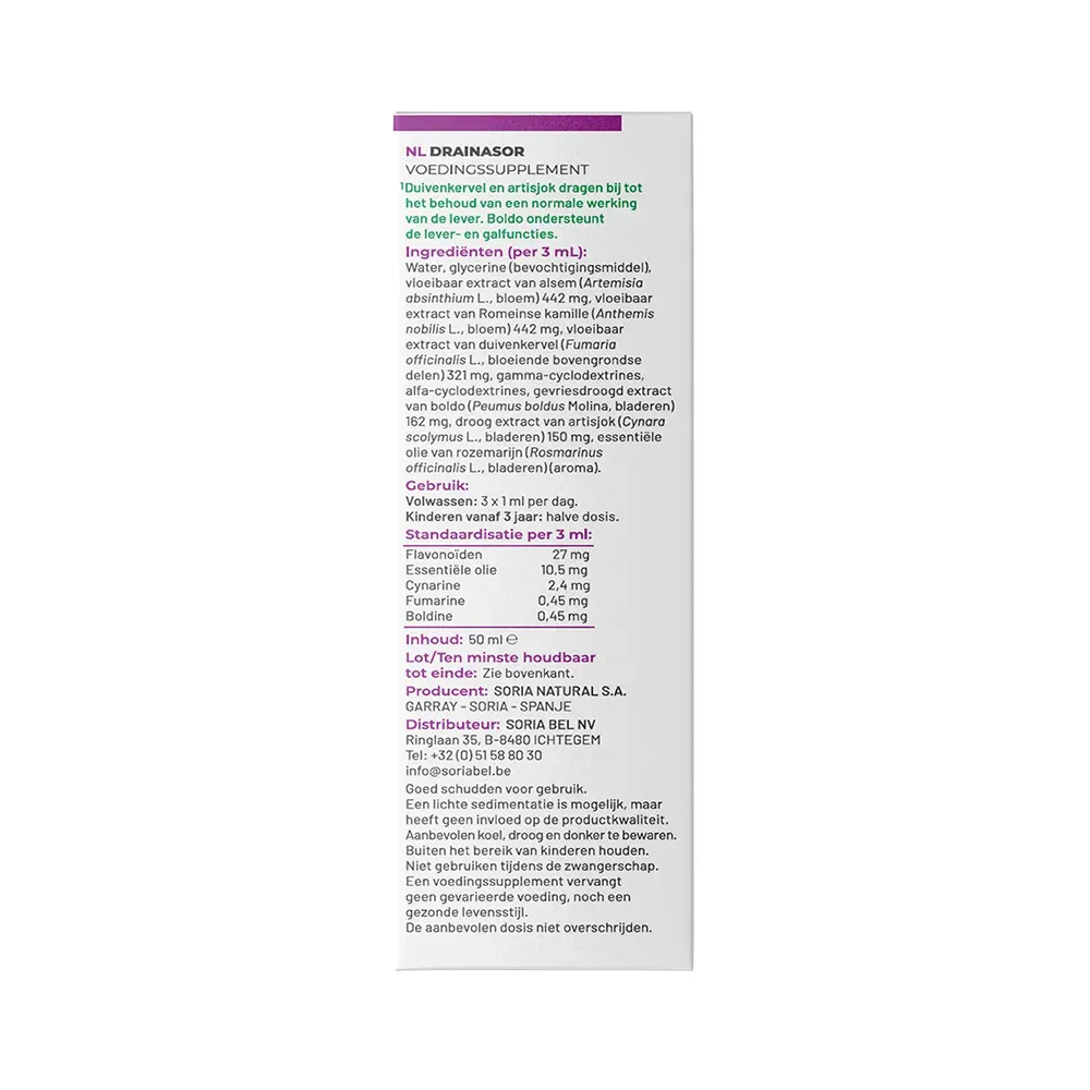 Soria Natural Drainasor Composor Druppels (50 ml)