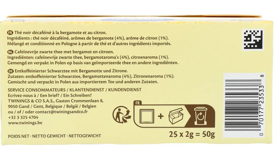 Twinings Earl Grey Thee Decaffeinated (25 zakjes) - image 2