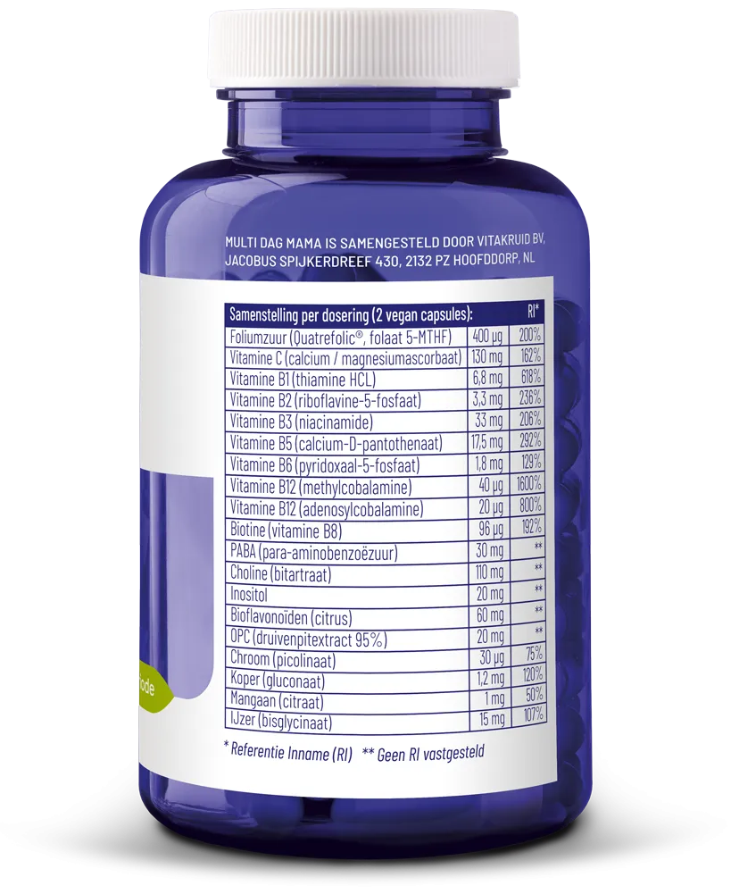 Vitakruid Multi Dag Mama Vegan (180 vega capsules) - image 2