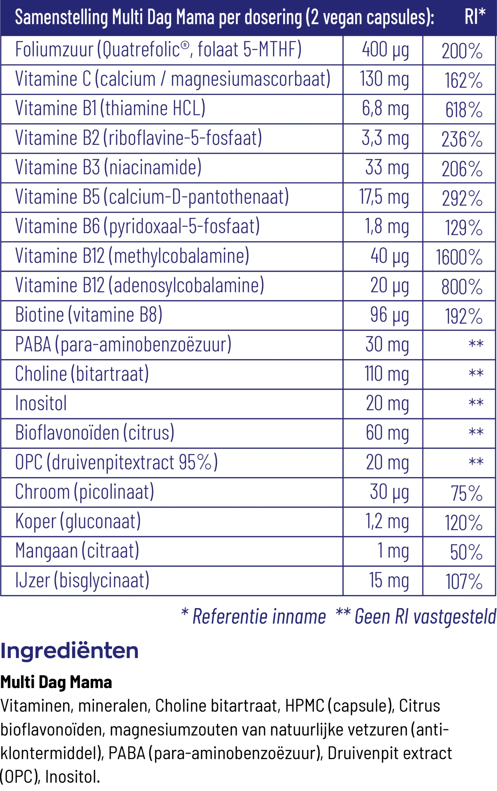 Vitakruid Multi Dag Mama Vegan (180 vega capsules) - image 3
