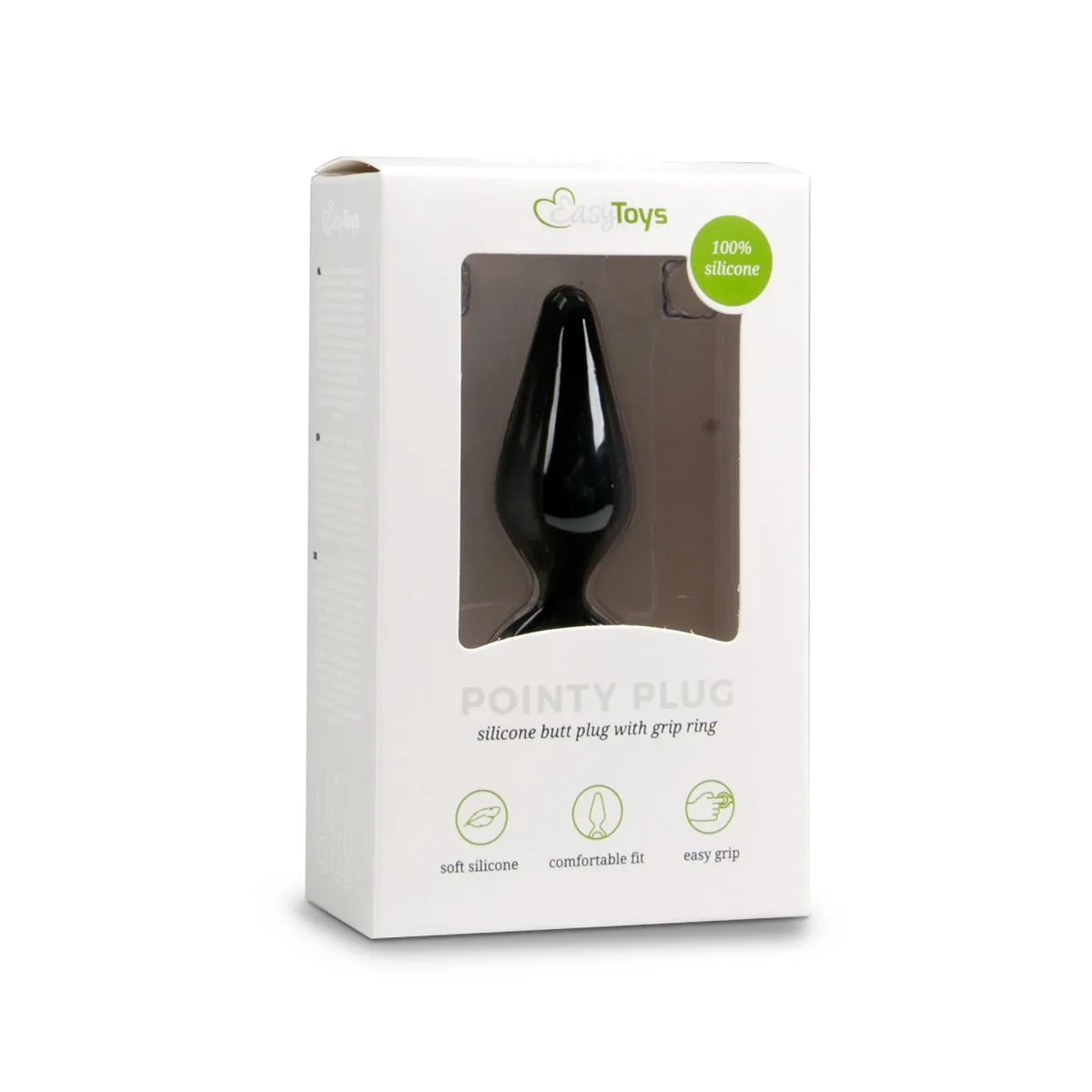 Easytoys Anal Collection - Buttplug with Pull Ring Medium Zwart (1 stuk)