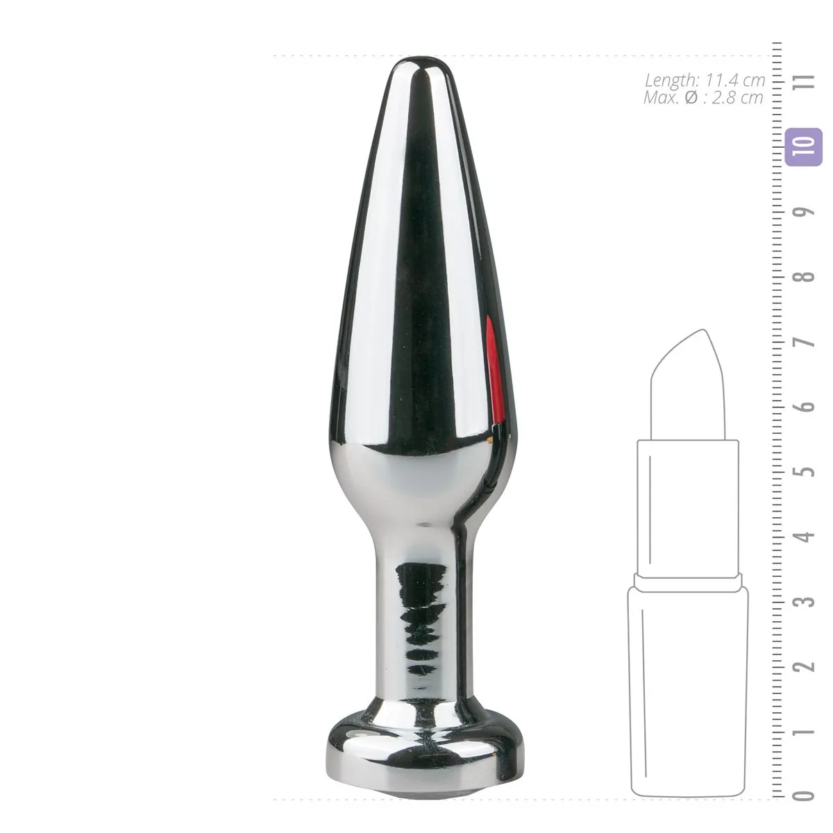Easytoys Anal Collection - Metal Butt Plug with Clear Stone Medium Zilver (1 stuk) - image 3