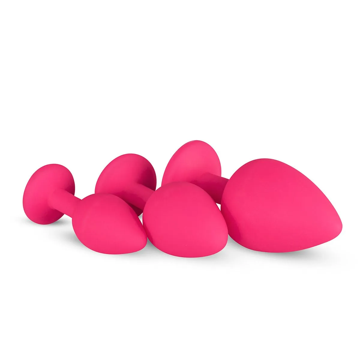 Easytoys Anal Collection - Silicone Buttplug Set with Diamond Roze (1 stuk)