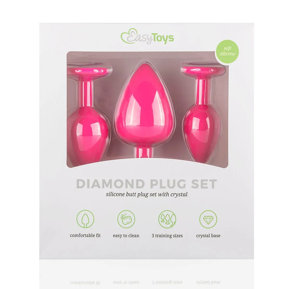 Easytoys Anal Collection - Silicone Buttplug Set with Diamond Roze (1 stuk) - image 4